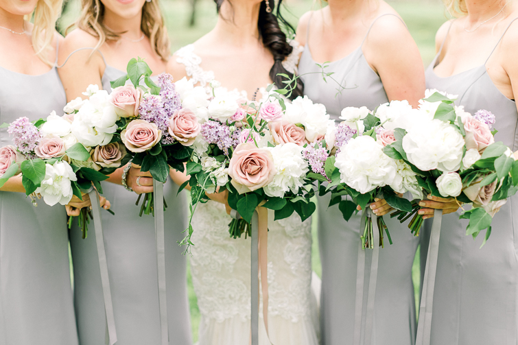 beautiful spring wedding bouquets by bloom and co in niagara on the lake