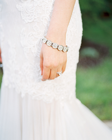 close up of bridal jewelry