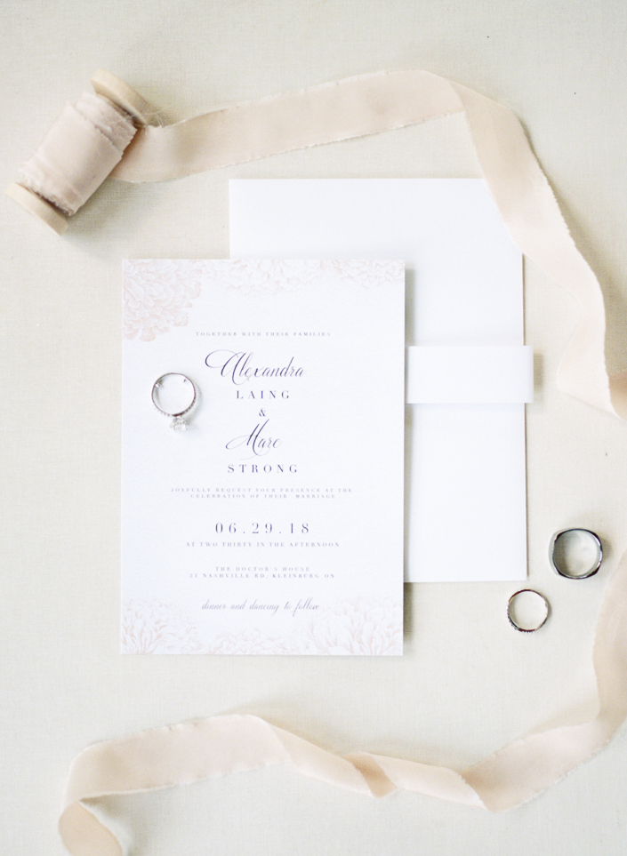 styled modern, minimalist wedding invitations